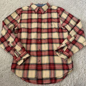 Woolrich Shirt Mens Medium Flannel Tartan Plaid Pocket Outdoors 100% Cotton
